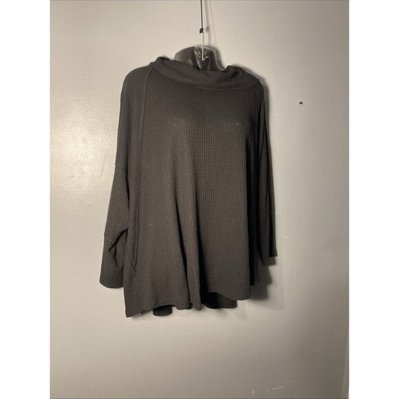 Maurice’s 4x Cowl Neck Top Women’s Waffle Knit 5% Spandex Black - Picture 3 of 9